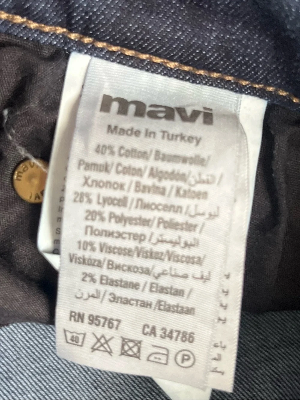 Mavi Zach Straight Leg Men’s Dark Wash Preppy Casual Blue Denim Jeans Size 34x32